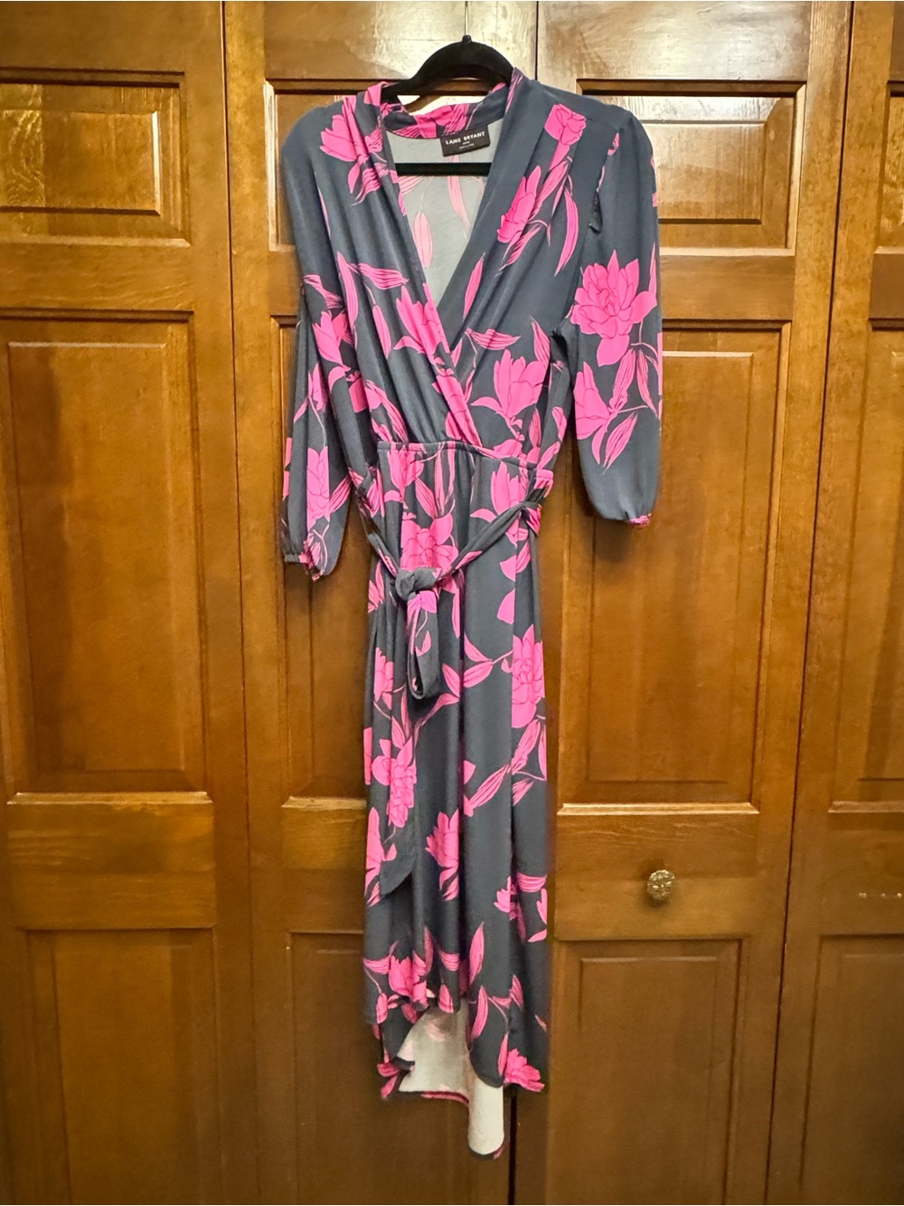 Navy Dress with Pink Floral Print